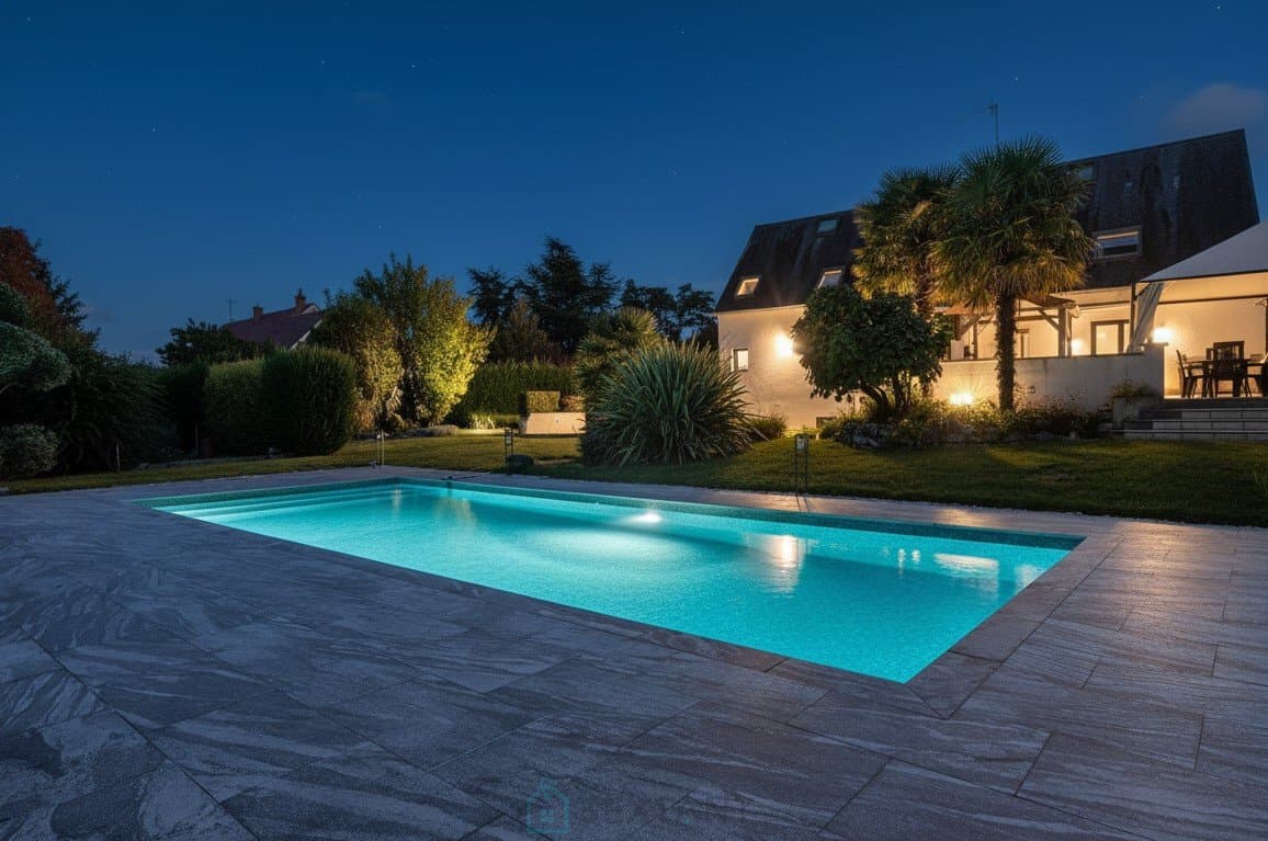 Belles prestations : Maison 5 chambres, garage, piscine, jardin paysagé